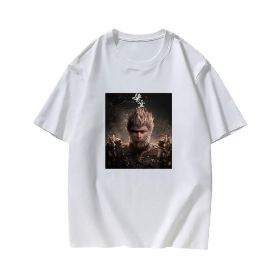 Adults Casual T-Shirt Chinese Black Myth Game Graphic Tee Cotton Blend Round Neck