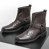 Мода Новая Зимняя Мода Высокие Топы Панк Клепки Челси Ботильоны Коричневые Черные Мужские Повседневные Роскошный Бренд Высокие Кроссовки Zapatos Hombre