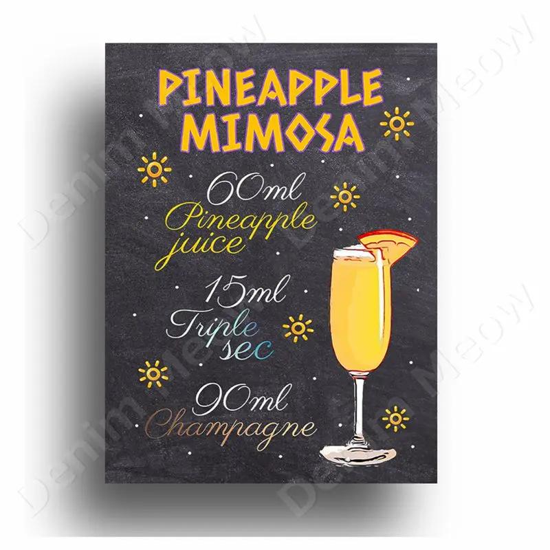 Old Cabun Vintage Metal Tin Sign, Purple Rain Cocktail Decorative Poster, Pisco Sour Mojito Retro Plaque, Bar, Home Wall Decor