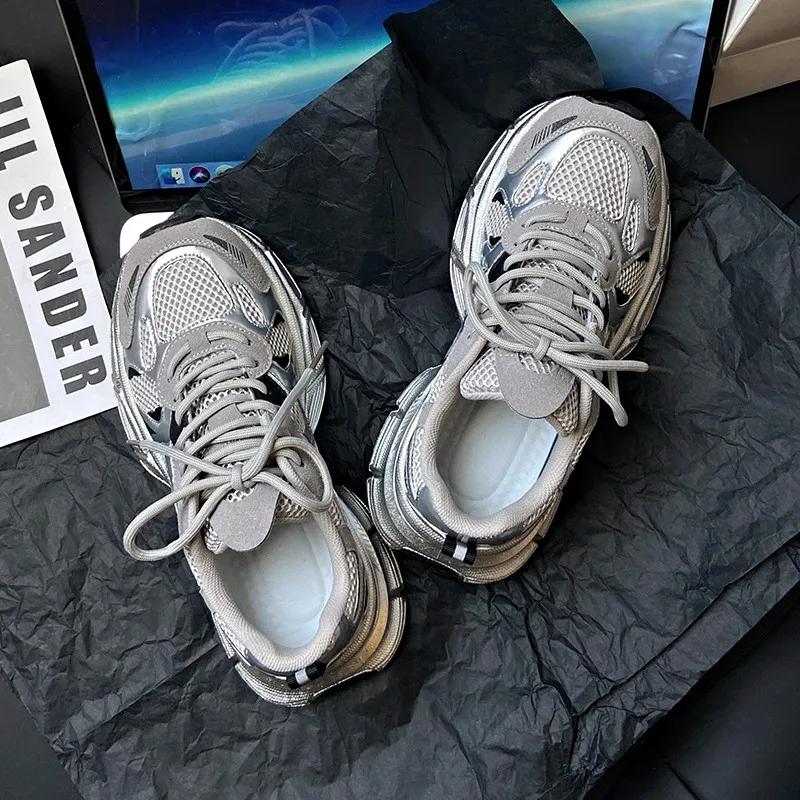 Кроссовки женские на платформе плоские туфли серые повседневные кроссовки женские массивные кроссовки женские туфли женские Zapatillas Mujer D253