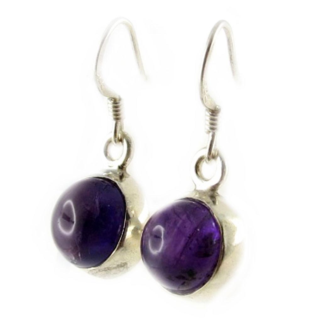 Les Trésors De Lily [E0979] - Amethyst 'Charms' Silver Earrings