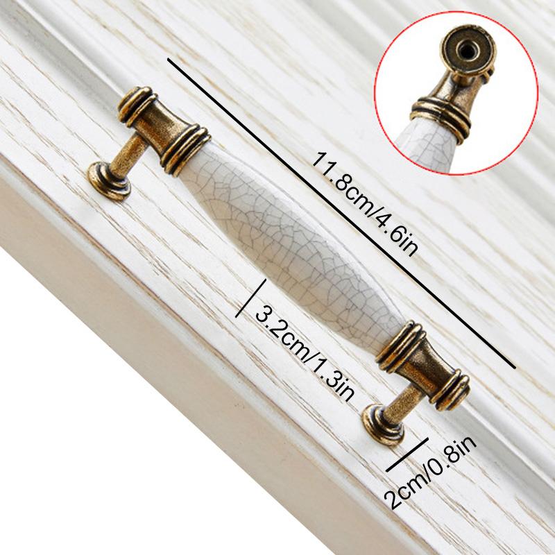 1 шт. Ручки для дверей шкафа, мебельная фурнитура, дизайн с трещинами, антикварная ручка для ящика шкафа, французский стиль, керамика