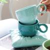 Скандинавская креативная керамическая кофейная чашка с набором блюдец, фарфоровая чайная чашка с ручкой, домашняя кружка для молока, офисная посуда для напитков