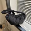 Padded Puff Bag Solid Color Nylon Shoulder Bag Portable Nylon Crossbody Bag Female