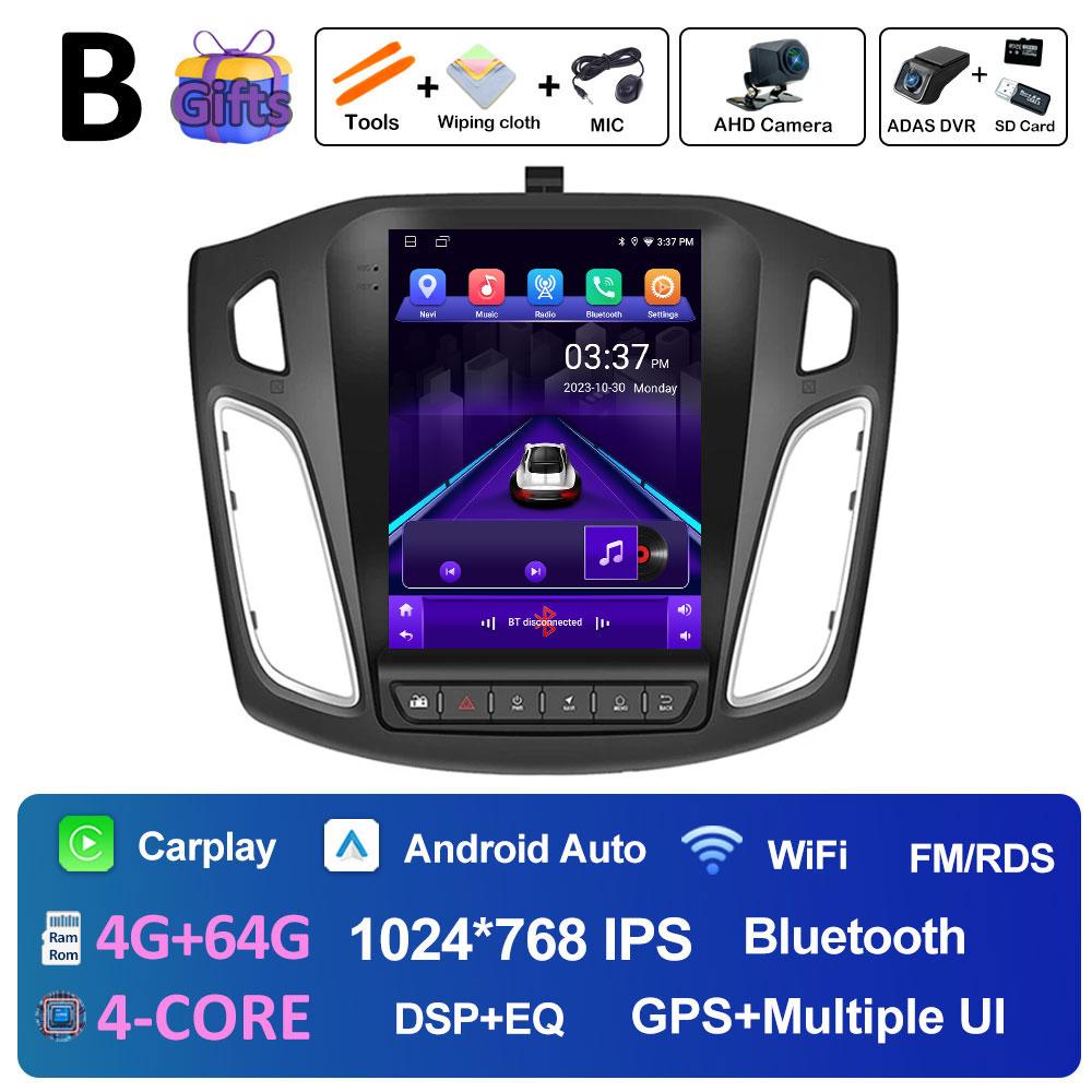 Android 14 Авто Радио Плеер Для Ford Focus 3 Mk 3 2011 2012 2013 2014 - 2019 DSP Стерео Вентилятор Охлаждения 2.5D Сенсорный Экран Нет 2 DIN