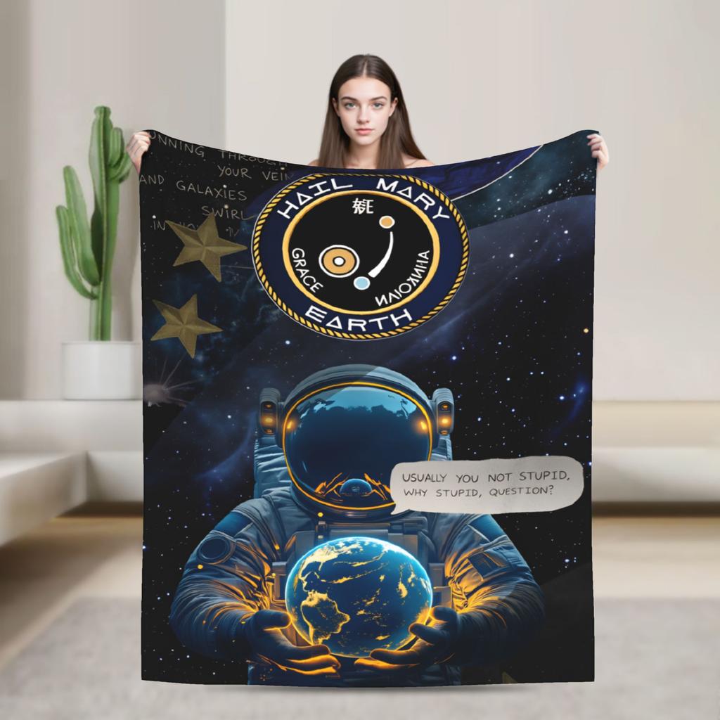 Project Hail Mary Warm Soft Blanket  Airplane Travel Plush Throw Blanket Pattern Bedroom Flannel Bedspread Sofa Bed Cover