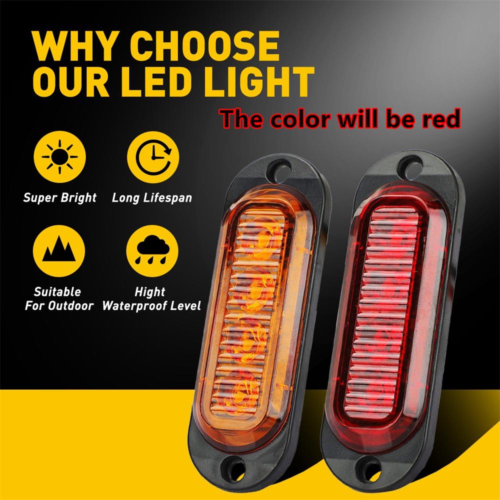 Red LED Side Marker Clearance Lights 8Pcs for Trailer Truck RV