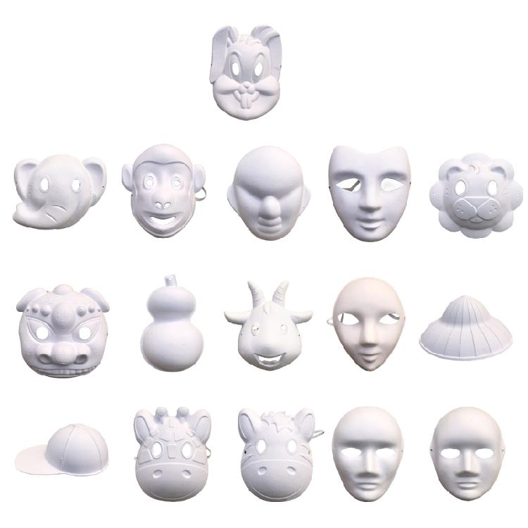 Белая самодельная пустая маска для раскрашивания, пустая маска для костюма, самодельная полнолицевая маска для раскрашивания