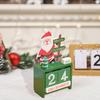 Christmas Wooden Desktop Calendar Santa Snowman Reindeer Tree Perpetual Calendar Wood Display