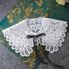 Embroidery Fake Collar Women Detachable Collars Big Lapel White False Collar Shirt Shawl Kragen Sahte Yaka Kraagje Nep Dames