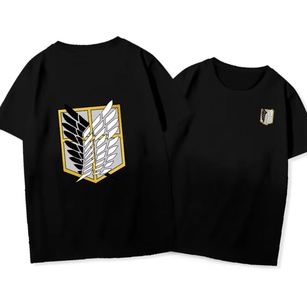 Атакуйте гиганта Blue Wing Black Wing Survey Corps Allen Private commander, летняя повседневная футболка с короткими рукавами и круглым вырезом
