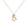 Star Necklace Diamond Pink Gold 10K K10 Star April Birthstone [Barzaz]