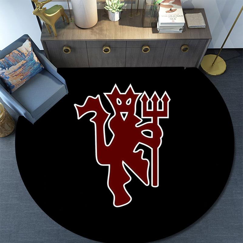 Man Utd pattern round rug,Carpet Rug for Living Room Bedroom Playroom ,Non-slip Floor Mat,Holiday Gifts and Birthday Gifts.