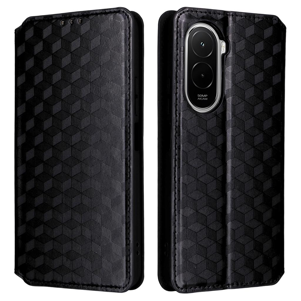 Для Xiaomi Poco M7 Plus 5G/Poco M7 4G (169 мм) Чехол-кошелек из кожи с ромбовидным тиснением, чехол для телефона