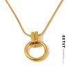 Popular Stainless Steel Round Pendant Fashion Necklace Gold & Platinum PVD Plated Basic Jewelry Accessories Waterproof