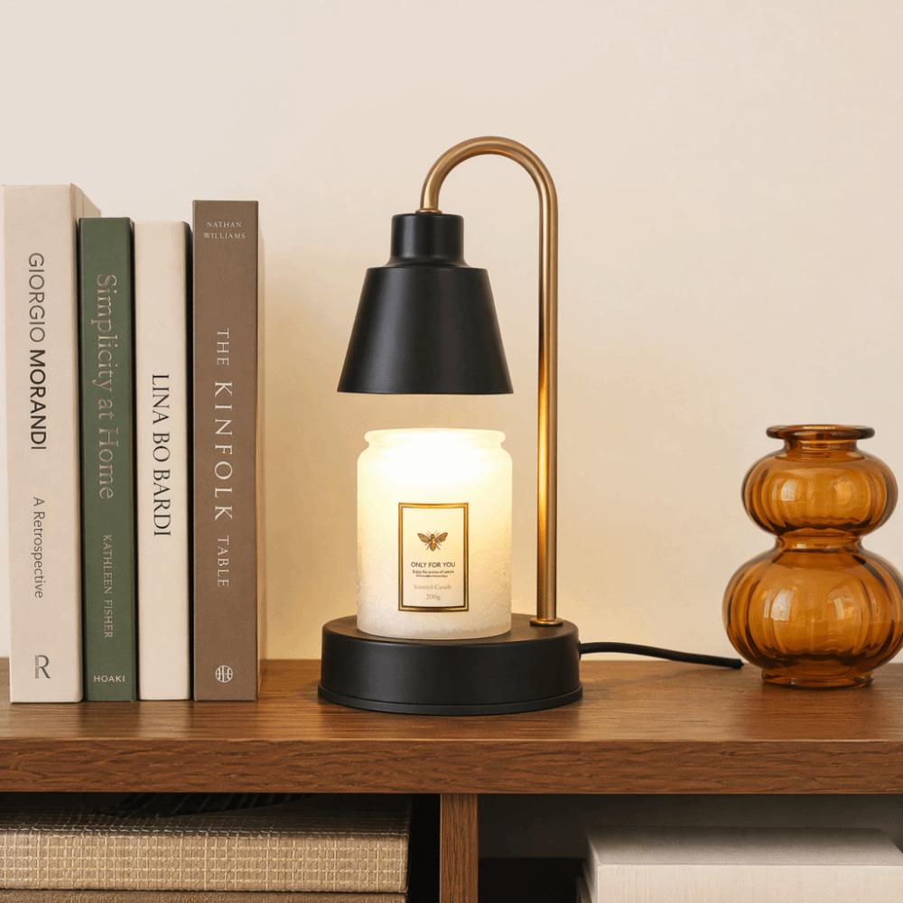 Wax Melting Candle Lamp Metal Base Candle Warmer Lantern Vintage Table Lamp Bedroom