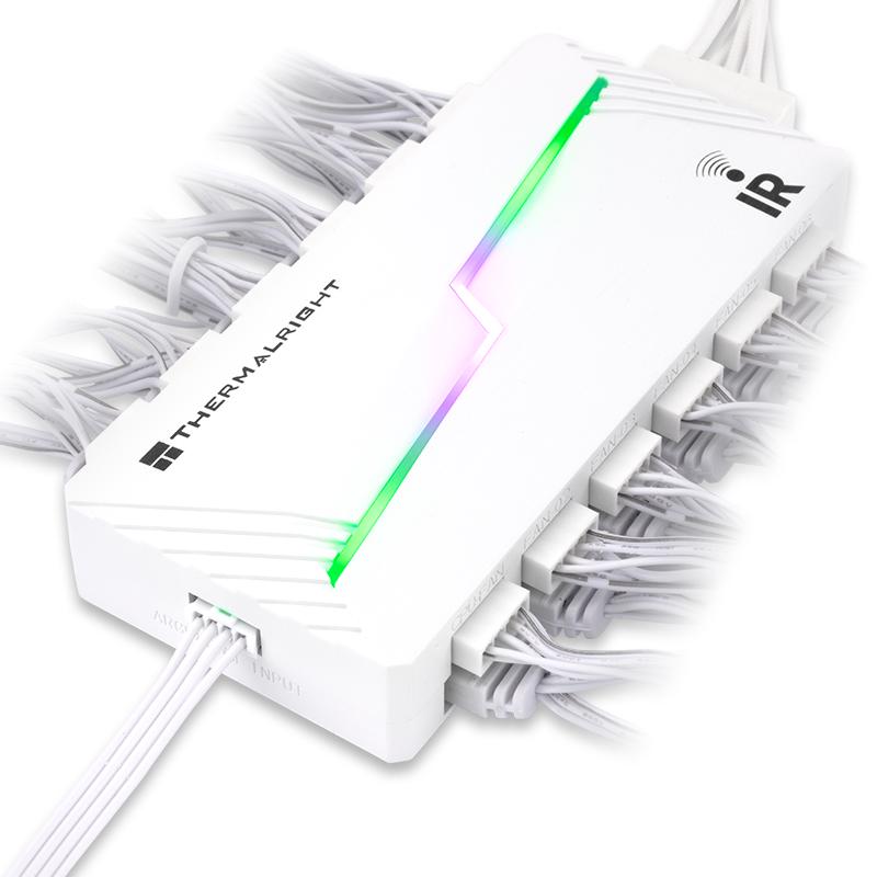 Thermalright 12-портовый ARGB-хаб для вентиляторов с беспроводным управлением, белый органайзер для кабелей