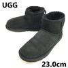 UGG кожаные дубленки короткие ботинки 23 черные(ИСПОЛЬЗОВАЛ)