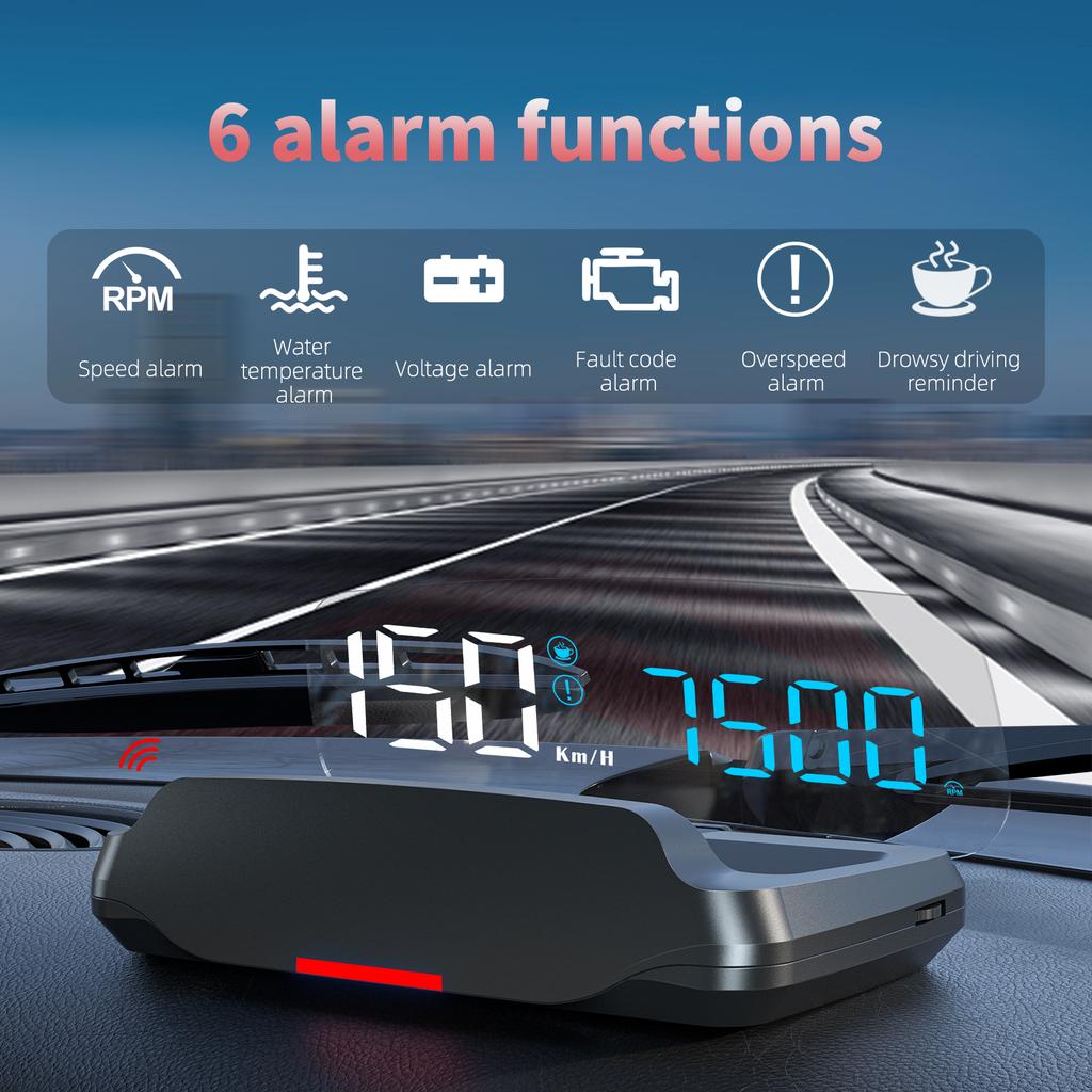 C7B Car HUD OBD2 Head Up Display Автомобильная электроника Проектор на лобовое стекло Спидометр Расход топлива Температура воды Напряжение Сигнализация Датчик