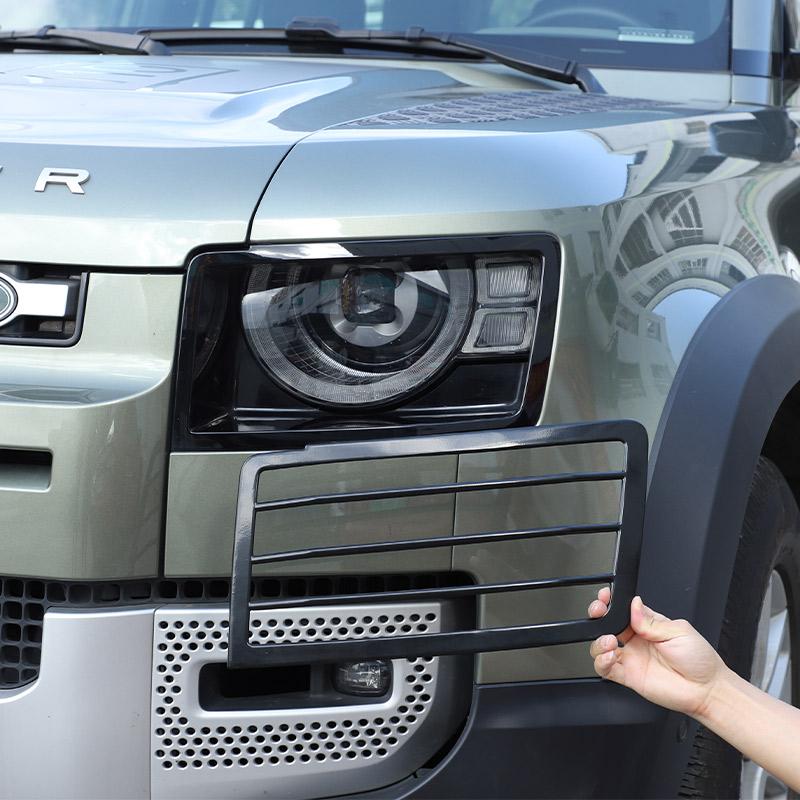 For Land Rover Defender 110 2020-2024 Stainless Steel Car Headlight Lampshade Protection Net Cover Accessories Car Modification R5