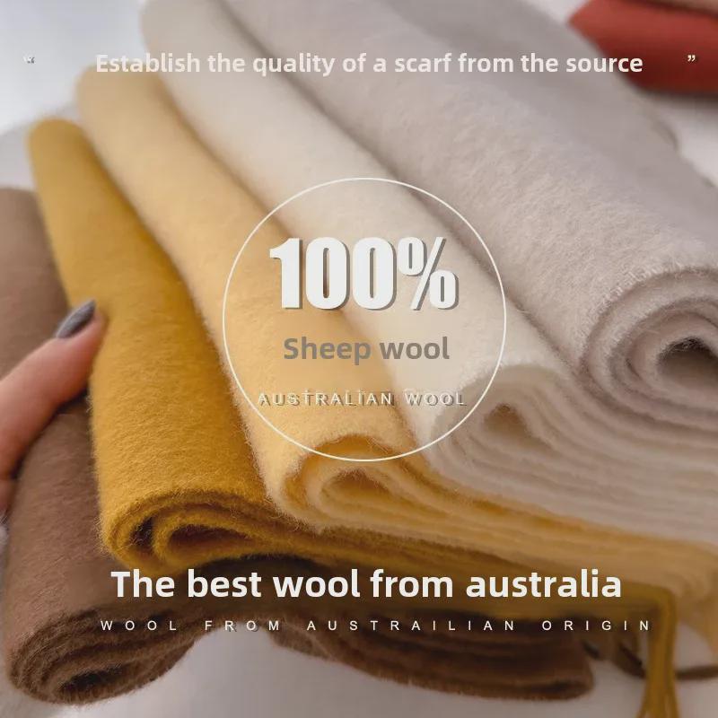 Роскошный шерстяной шарф для женщин: Элегантная осенне-зимняя шаль на шею, идеально подходит для пар, согревает родителей