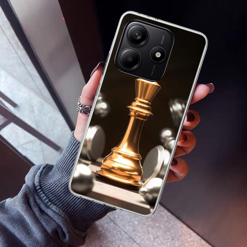 Чехол для телефона с изображением игры в шахматы для Xiaomi Redmi Note 15 14 14S 13 12S 12 Pro Plus 11S 11 10S 10 4G Cover 11E 11T 5G Принт Веселый