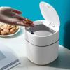Compact Flip-Top Desktop Trash Can with Lid for Home or Office