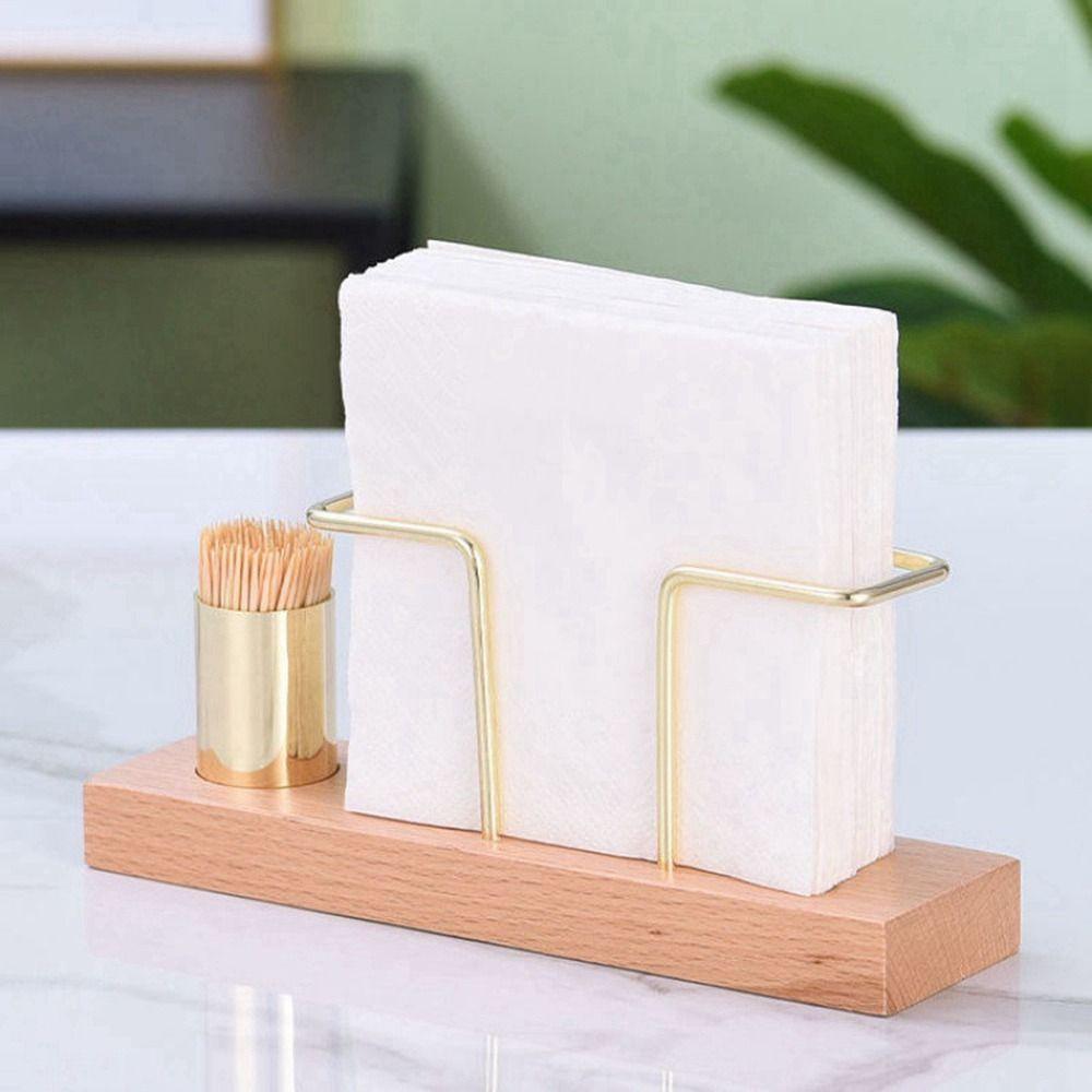 Metal Tissue Box Gold Tissue Dispenser Multi-use Napkin Holder Restaurant