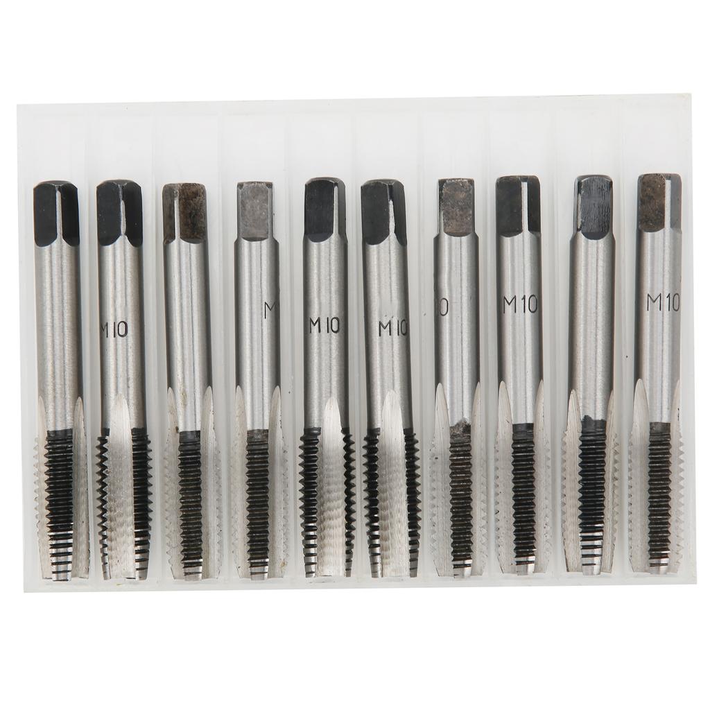 10pcs Metric Taps M10 Thread Carbon Steel Straight Flute First Hand Taper Plug Tap High Rigidity