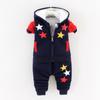 2021 Winter Baby Kids Clothing Sets Cartoon Toddler Boys Girls Warm Hooded Coats Pants Suit Kids Thick Tracksuit Clothes Set