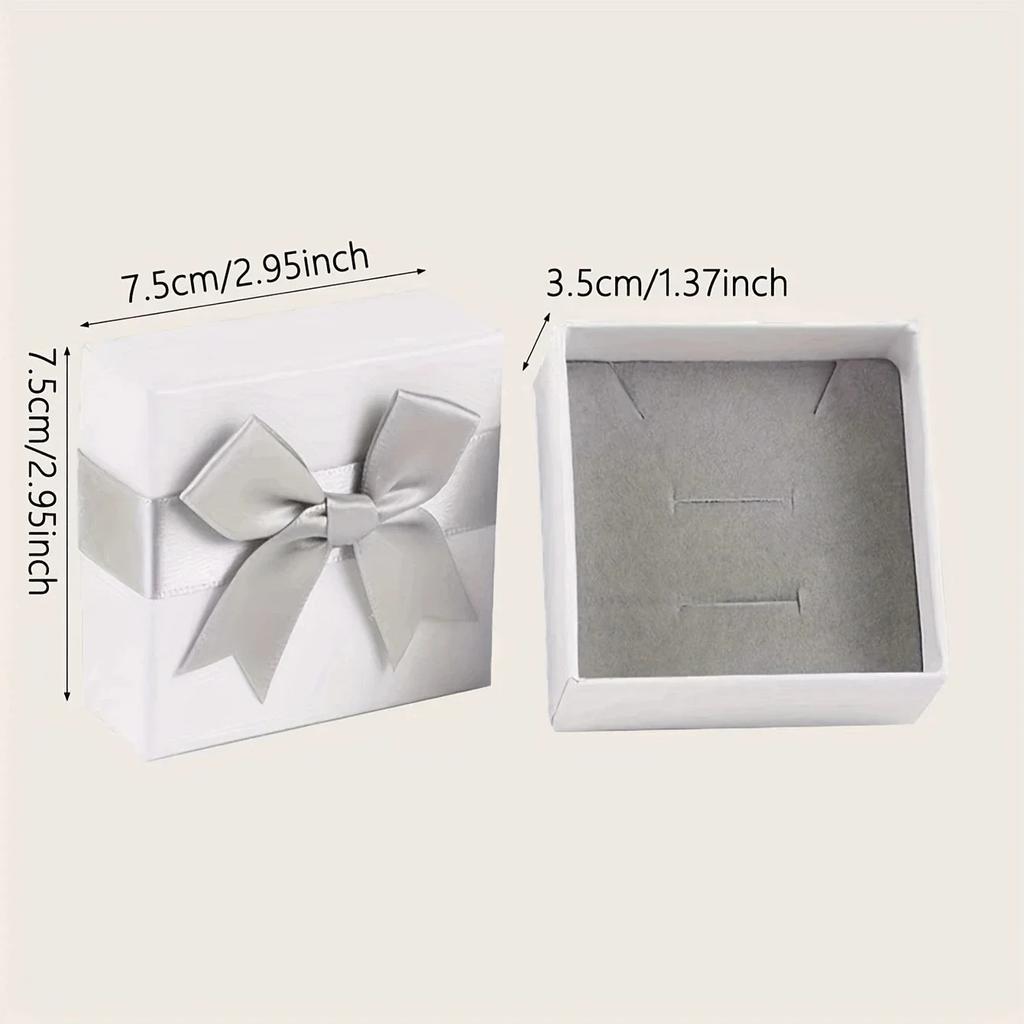 4pcs-Gift Box - Bow Small Jewelry Box Ring, Earrings, and Necklace Storage Box