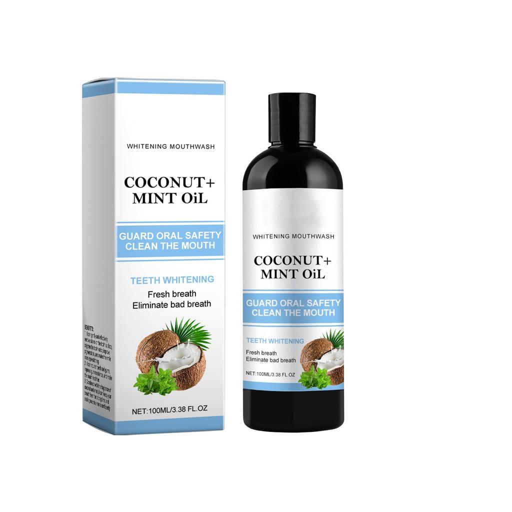 Oil Pulling With Oil With Tongue Scraper Inside The Box - Natural, Free Mouthwash To Help With Fresh Breath, Teeth Whitening And Healthier Teeth 100ml