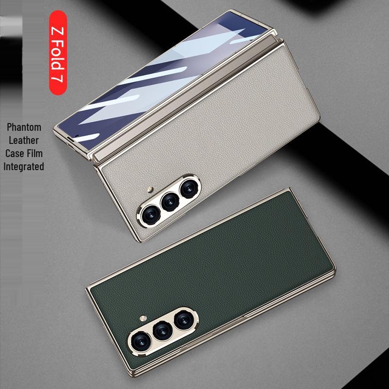Однотонный гальванизированный кожаный чехол для Samsung Z Fold7