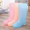 Women's Waterproof Rain Boots - Non-slip Quick-dry Candy-colored High-top Soft Keep Warm Comfort Adult Rain Shoes