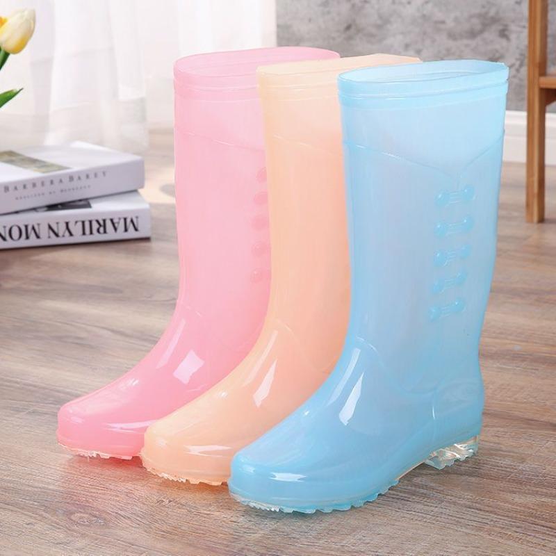 Women's Waterproof Rain Boots - Non-slip Quick-dry Candy-colored High-top Soft Keep Warm Comfort Adult Rain Shoes