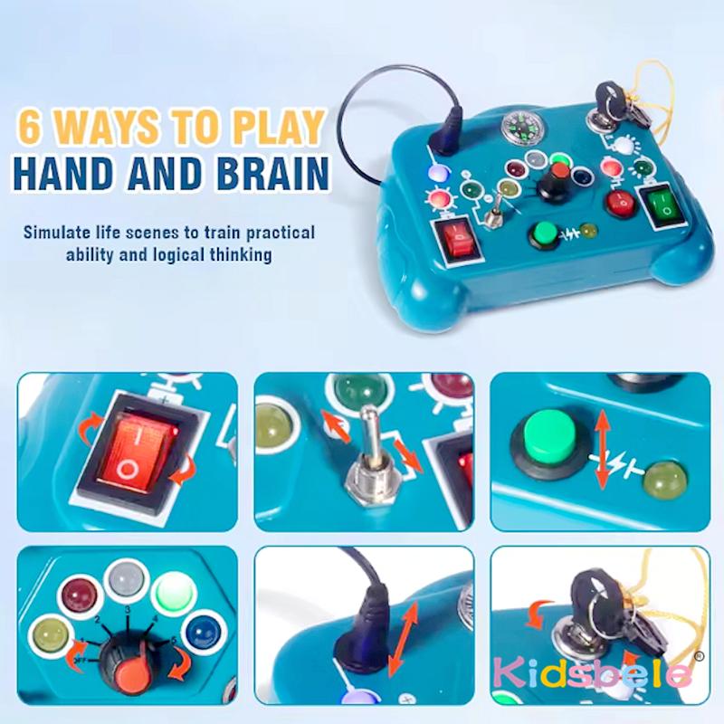 Сенсорная доска Busy Board с выключателем света, Монтессори, Игрушка для развивающих занятий в путешествии, Идеальный подарок для дошкольников