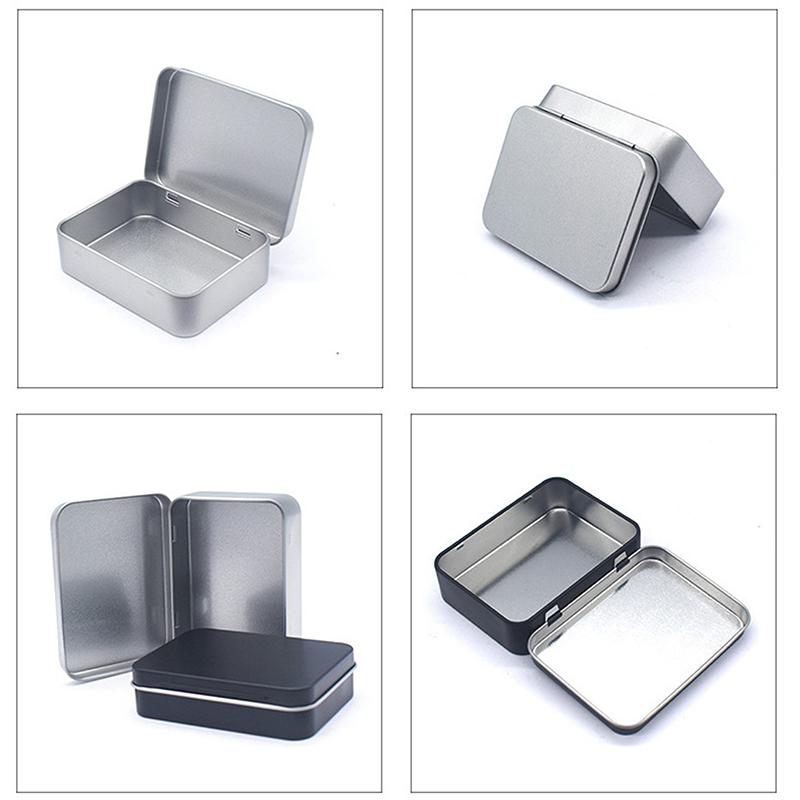 1 шт., аксессуары для самостоятельного изготовления, металлическая жестяная серебряная черная откидная коробка для хранения инструментов, денег, монет, конфет, ключей, визиток, ящик для хранения