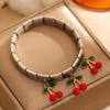 Stainless Steel Christmas Charm Bracelet for Men Women Strawberry Fruit Pendant Bangle Luxury No Fading Jewelry Gifts