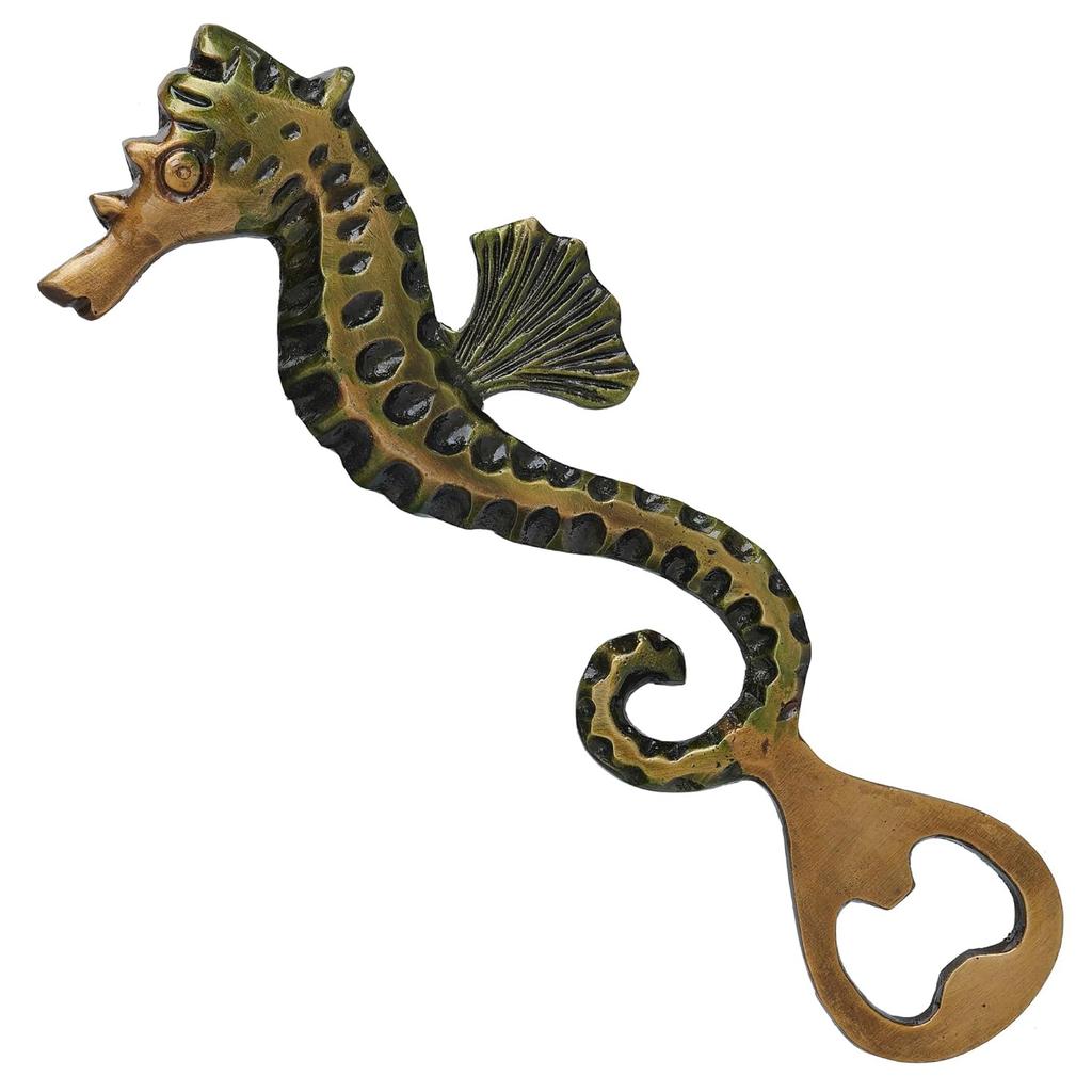 Открывалка Морской конек, Rustic Brown Brass Sea Horse Fish Design Bottle Opener, eCraftIndia
