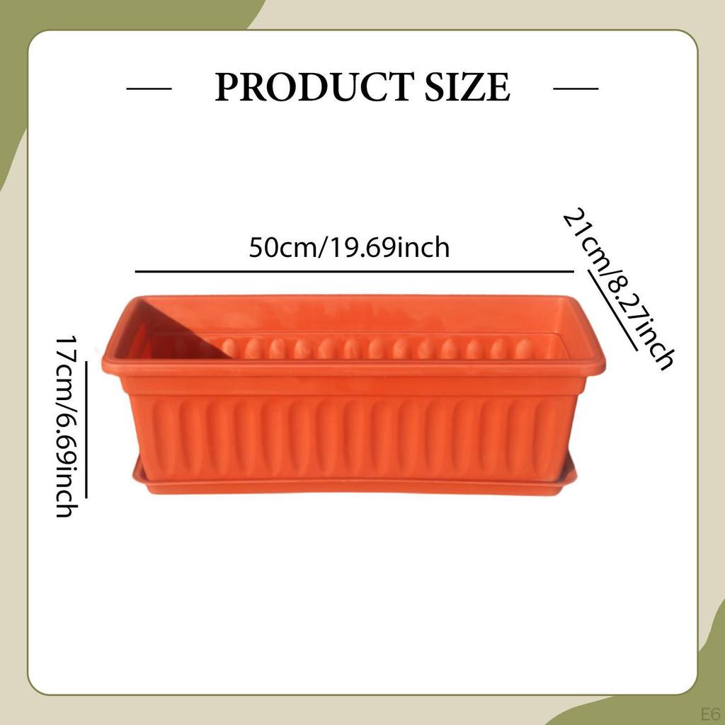 Flower Pot Window Box Flowerpot Rectangular Planter for Porch Garden Yard Outside