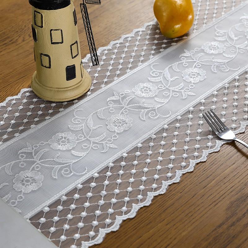 Lace Wedding Table Runner Ins Style Nordic Embroidered Decorative Cloth