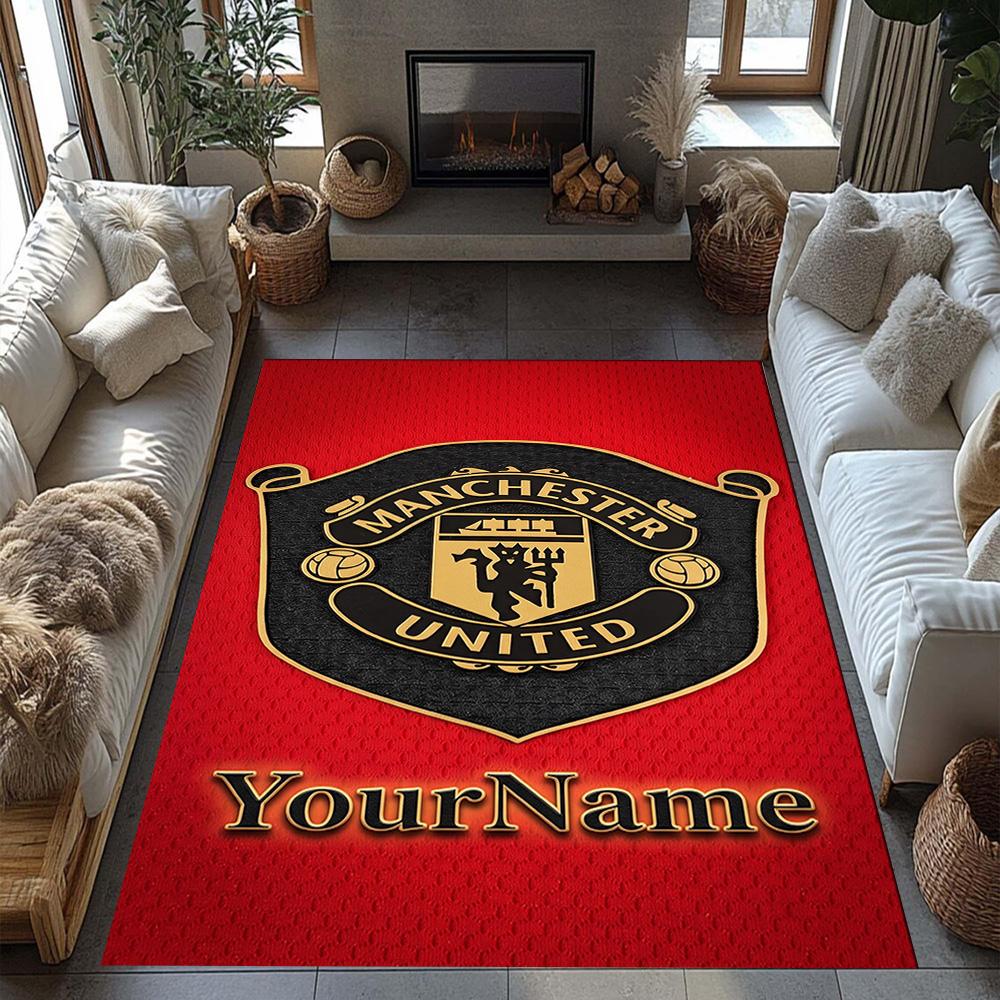 Manchester Customizable Name Floor Rug Office Rug Suitable for Dining Room Study room Hallway Decorate room Antislip Carpet Decorate Offices