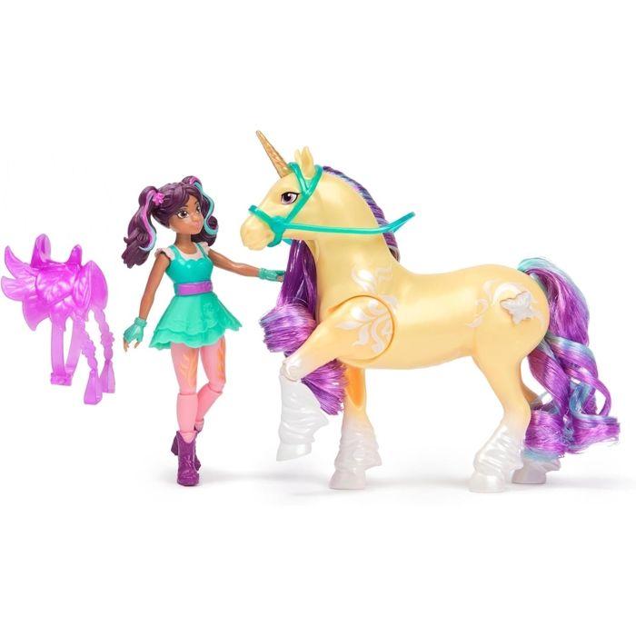 Unicorn Academy Licorne Leaf avec Lumières et Poupée Ava