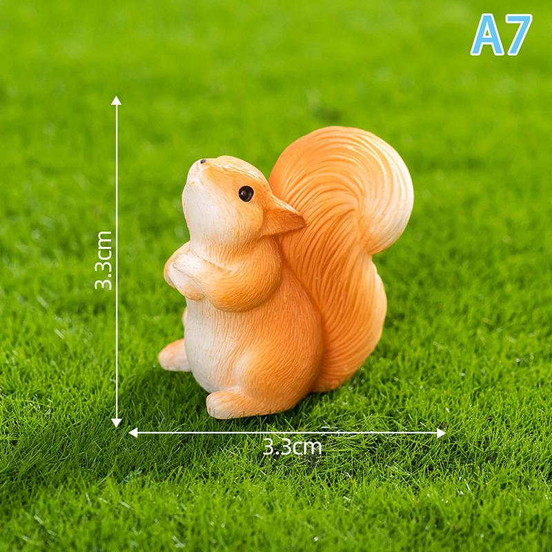 Милая фигурка белки из смолы, сосновые шишки, кавайные аксессуары, украшение для дома, стол, сад, домашний декор, украшения, детская игрушка, подарок