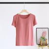 New Summer Ladies Modal Pajamas One Piece Top T-Shirt With Chest Pad Short Sleeve Bottoming Shirt Homewear Sleep Wear Women