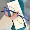 Metal Polygonal Glasses Frame Female Plain Anti-blue Flat Mirror Online Celebrity Myopia Glasses with The Same Paragraph