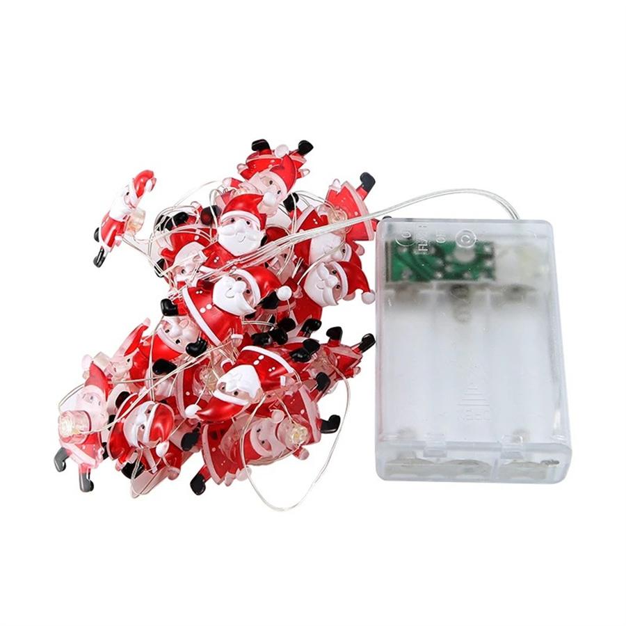 Christmas 20 LED Battery Lights Snowman Santa Cane Xmas Tree Home Decor 2m