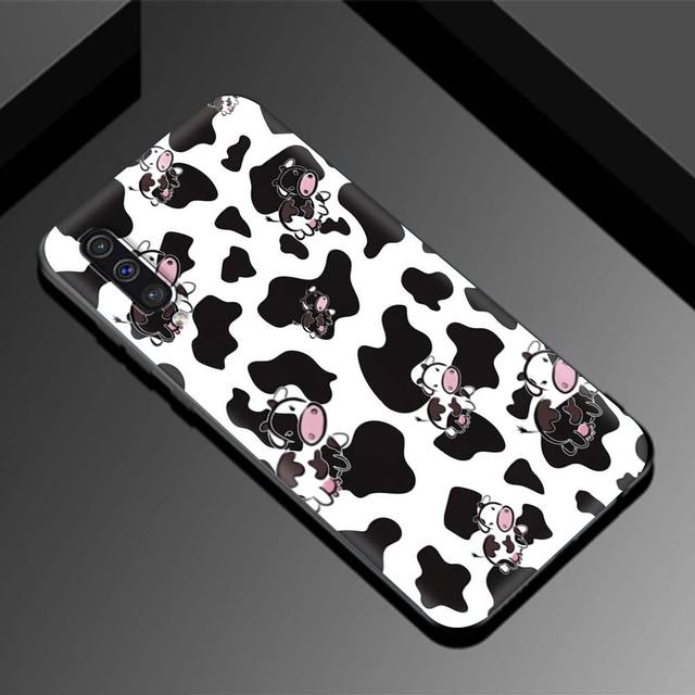 Черный чехол для Samsung A90 5g A80 A70s A70 A60 A50s A50 A40 A30s A30 A20s A20 A20e A10s A10 A10e, чехол с милой коровкой