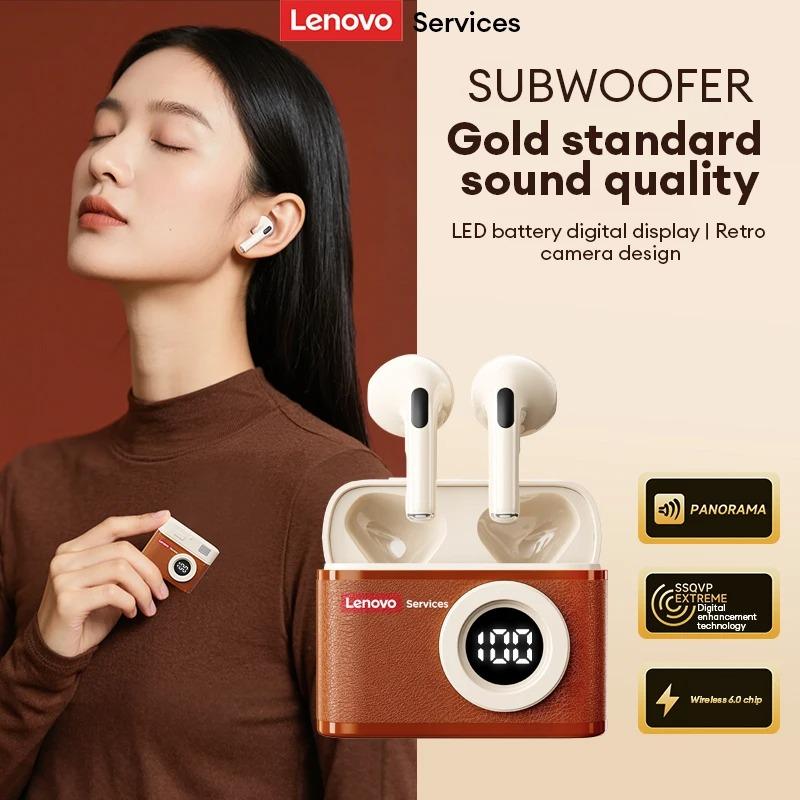 Новые беспроводные наушники TWS Lenovo LE218 с Bluetooth 6.0, стерео, с шумоподавлением ENC, сабвуфером, спортивная игровая музыкальная гарнитура, низкая задержка, HD-звонок с микрофоном