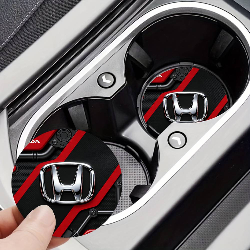 Honda New Car Cup Holder Anti-Slip Silicone 7cm Insert Coaster Mat Universal Car Accessories Black Fit Most Cars RB6